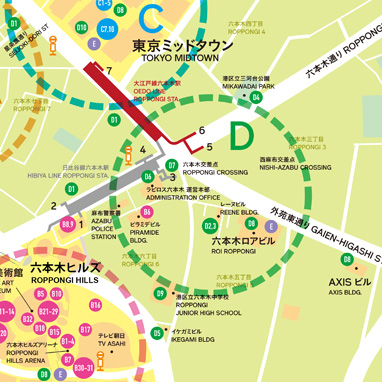 六本木交差点中心エリア MAP