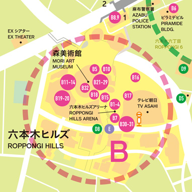 六本木ヒルズ中心エリア MAP